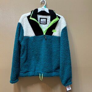 LIMITED too Pullover Quarter Zip Sweater, Turquoise/White/Black Juniors XS NWT